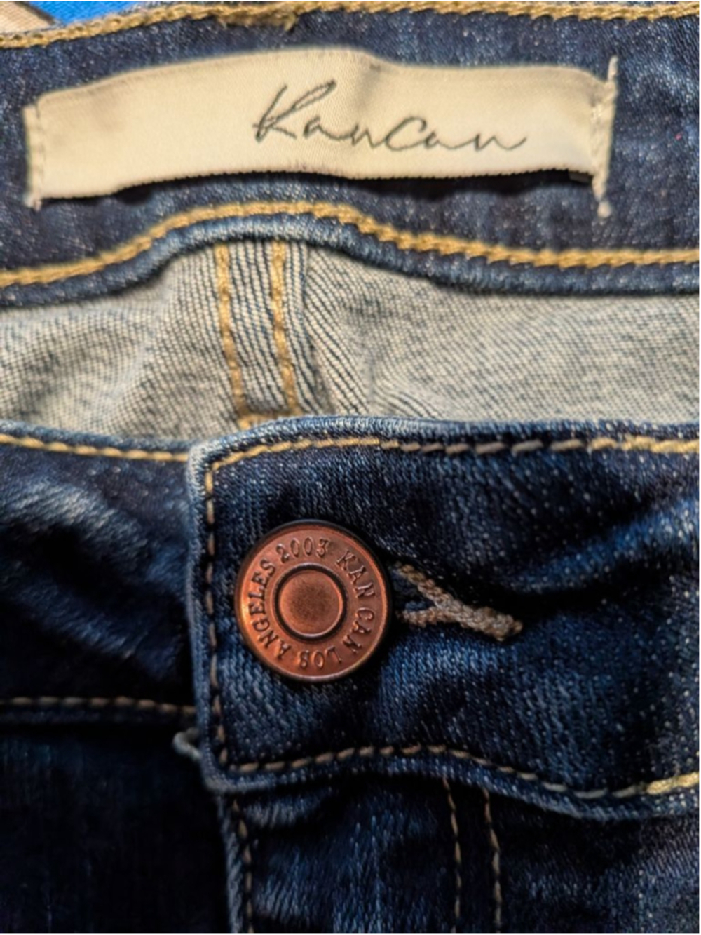 Women's KanCan Blue Distressed Skinny Jeans with Embellishments Size 27 - Picture 5 of 8